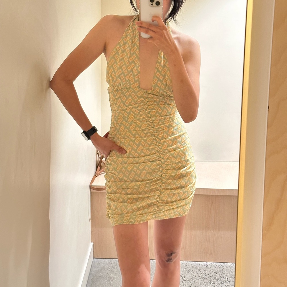 Nectar Clothing Smmer Holter Neck Dress Lime